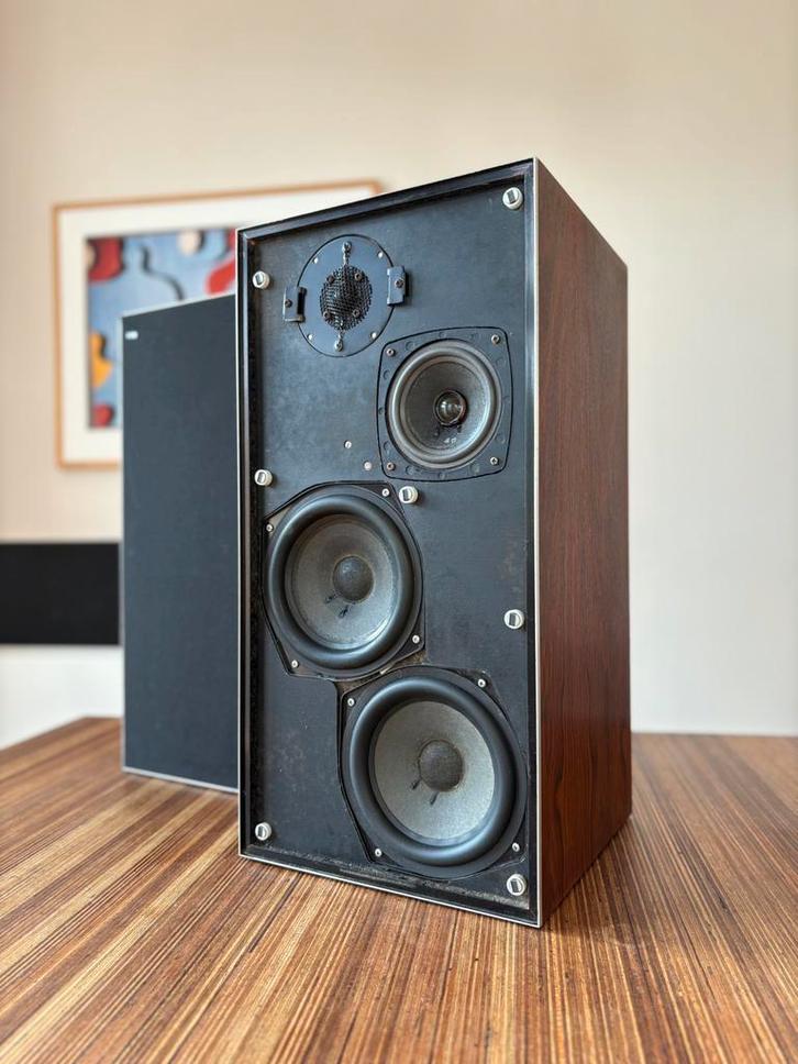 B&O Beovox 4703 luidsprekers vintage refurbished, Audio, Tv en Foto, Luidsprekers, Zo goed als nieuw, Front, Rear of Stereo speakers