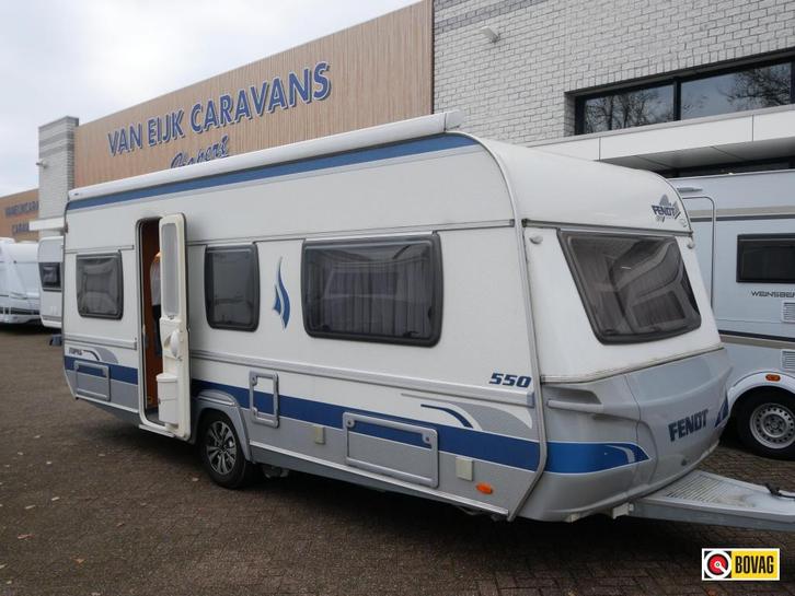 Fendt Topas 550 TG Mover, luifel, fietsenrek, Caravans en Kamperen, Caravans, Bedrijf, tot en met 4, Rondzit, Fendt, 2 aparte bedden