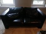 Zwart 2-Zits Lederen Bankje. GRATIS!!!!, Huis en Inrichting, Ophalen, Gebruikt, 150 tot 200 cm, Tweepersoons