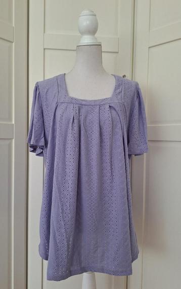 Nieuwe lila lavendel paarse ajour top 3XL,valt als XXL 48/50 beschikbaar voor biedingen