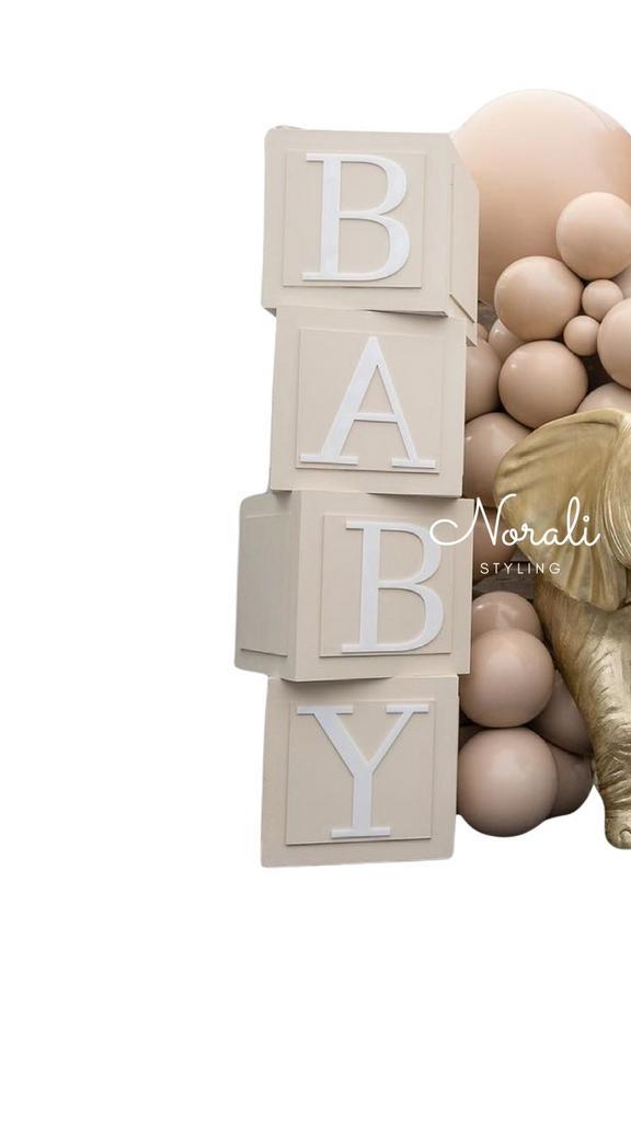 “BABY” blokken - Gender Reveal - Babyshower - Feest, Hobby en Vrije tijd, Feestartikelen | Verhuur, Zo goed als nieuw, Overige