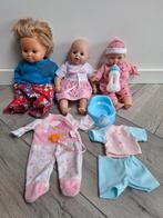 3 poppen met extra kleertjes, fles en potje, Kinderen en Baby's, Speelgoed | Poppen, Ophalen, Gebruikt, Babypop