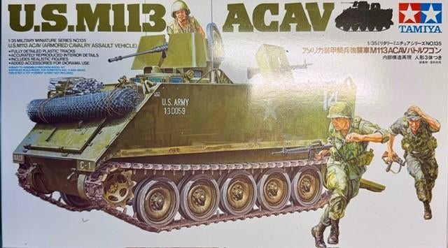 Coelianmodels, Tamiya, 35135, U.S. M113 ACAV, 1/35, € 34,99, Hobby en Vrije tijd, Tank, 1:32 tot 1:50, Nieuw, Ophalen of Verzenden