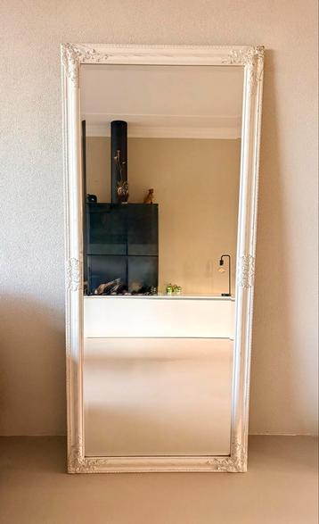Prachtige witte/crème Barok Spiegel -Puntgaaf! Afm 162x72 cm beschikbaar voor biedingen