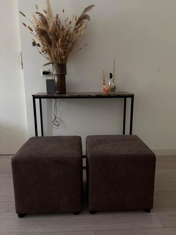 2x antraciet Nando hocker - 45 x 45 x 45 cm beschikbaar voor biedingen