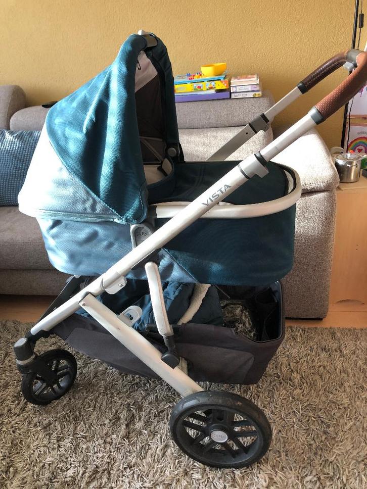 Uppababy vista V2, Kinderen en Baby's, Kinderwagens en Combinaties, Gebruikt, Overige merken, Luchtbanden, Met autostoeltje, Met reiswieg