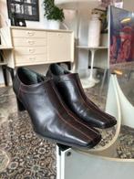 Prachtige Italiaanse leren haklaarsjes van cypres, Hoge laarzen, Zwart, Cypres, Ophalen of Verzenden