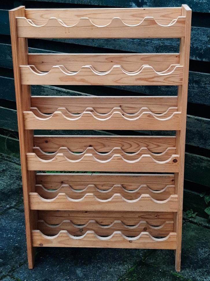 GRENEN WIJNREK voor 30 flessen, Huis en Inrichting, Woonaccessoires | Wijnrekken, Gebruikt, 75 cm of meer, Hout, 25 flessen of meer