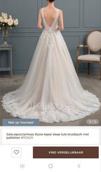 Trouwjurk + bruidssluier - Wit, Ophalen of Verzenden, Nieuw, Wit, Accessoires