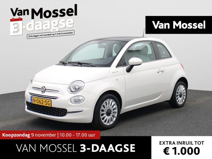Fiat 500 1.0 Hybrid Dolcevita | PANORAMADAK | AIRCO| LEDEREN, Auto's, Fiat, Bedrijf, Te koop, ABS, Airbags, Airconditioning, Alarm