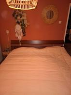 2 persoons bed 180 × 210 met lattenbodem, Gebruikt, Bruin, 210 cm, Tweepersoons