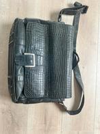 Tombello Leren Laptoptas / Aktetas Zwart, Ophalen of Verzenden, Gebruikt