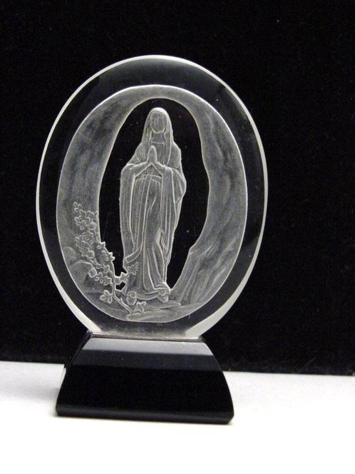 antieke glazen Maria afbeelding, Antiek en Kunst, Antiek | Religie, Ophalen of Verzenden