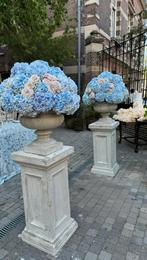 Unieke & sierlijke italiaanse betonnen bloempotten & zuilen, Ophalen, Tuin, Minder dan 60 cm, Rond