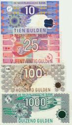 Nederland set 10, 25, 100 en 1000 Gulden
