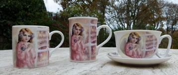 Engeltjes / Engelen : 2 x Mok plus Kop en Schotel Kado Tip beschikbaar voor biedingen