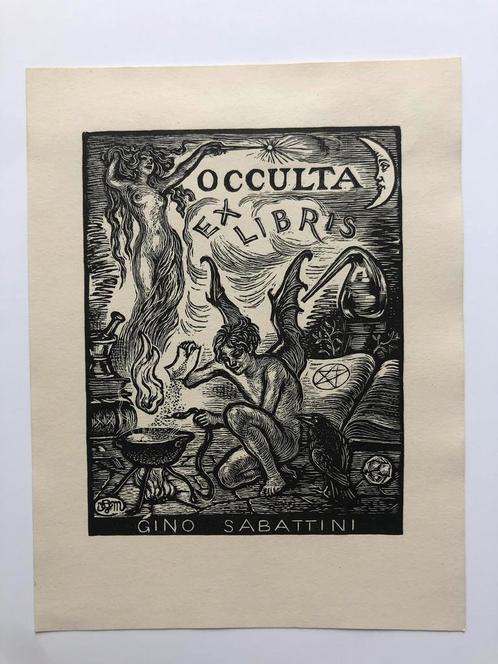 Exlibris /ex-libris David Bueno de Mesquita - 1949, Antiek en Kunst, Kunst | Etsen en Gravures, Ophalen of Verzenden