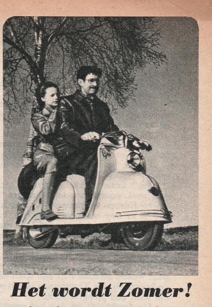 Retro reclame 1954 Goggo scooter brommer Groningen, Verzamelen, Retro, Overige typen, Verzenden