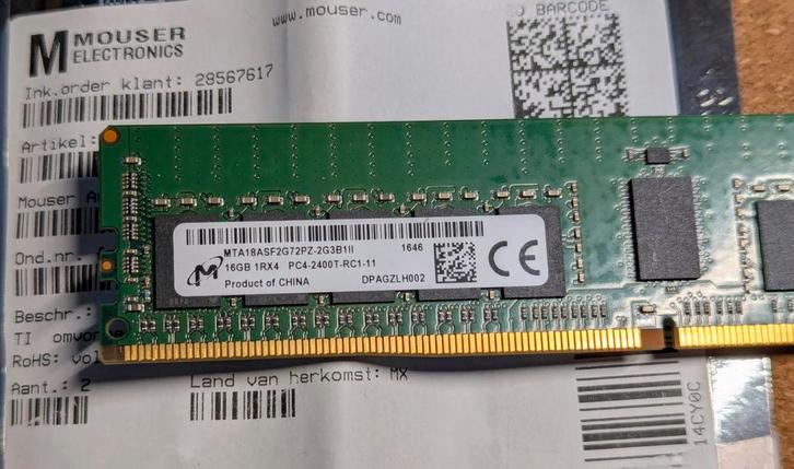 Micron 128GB DDR4 ECC 16GBx8, Computers en Software, RAM geheugen, Zo goed als nieuw, DDR4, Ophalen of Verzenden