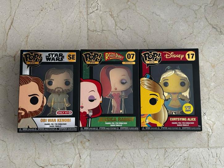 Funko Pop Pins - Star Wars, Roger Rabbit, Alice - Set, Verzamelen, Speldjes, Pins en Buttons, Ophalen of Verzenden