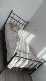 Zwarte bed inclusief matras, Ophalen, 100 cm, Eenpersoons, Zwart