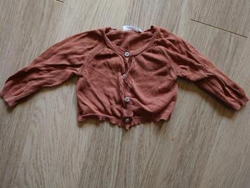 Lil' Atelier brown cardigan cotton/wool maat 74 beschikbaar voor biedingen