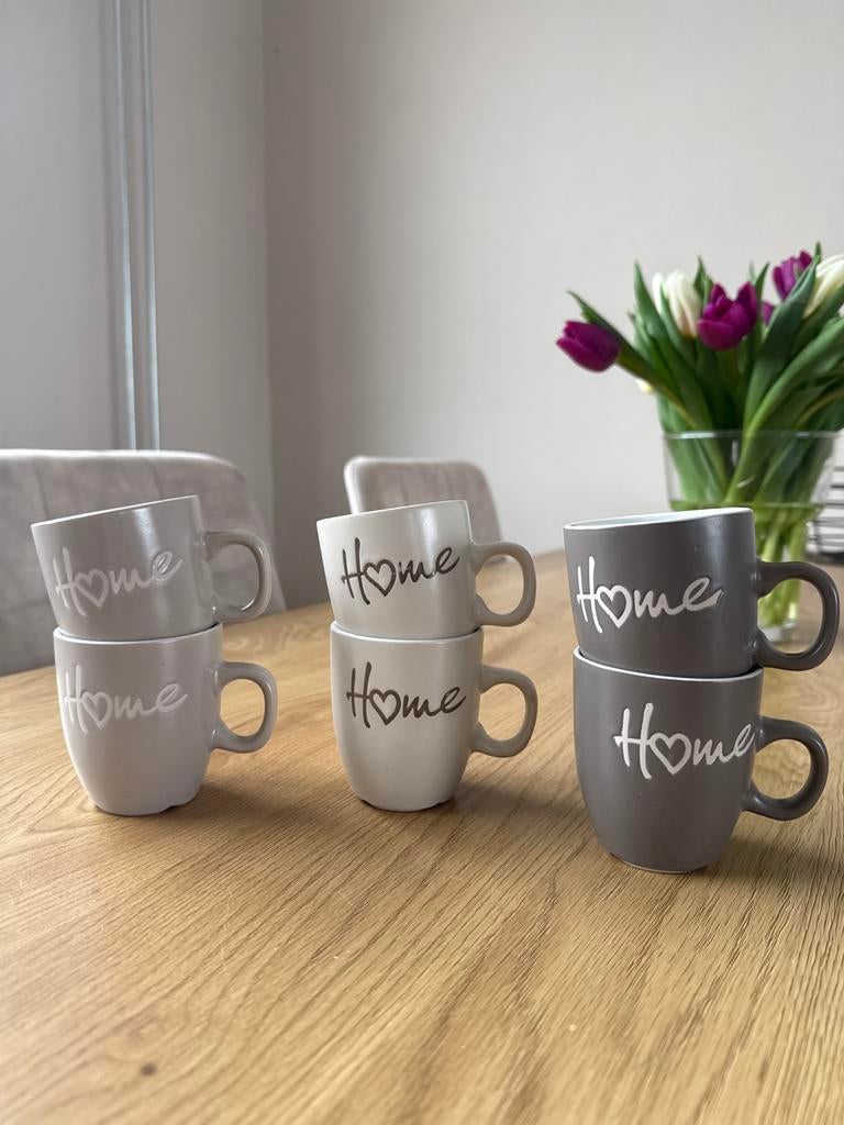 6 Nieuwe Koffiekopjes - Lichte Beige Tinten, Keramiek, Nieuw, Ophalen of Verzenden, Effen