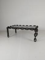 Vintage Brutalist Zwart IJzeren Ketting Salontafel met Origi, Ophalen