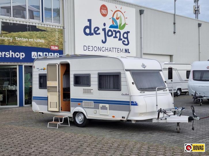 Hobby Excellent Easy 450 UB Mover- Voortent, Caravans en Kamperen, Caravans, tot en met 4, 750 - 1000 kg, Rondzit, Hobby, Dwarsbed