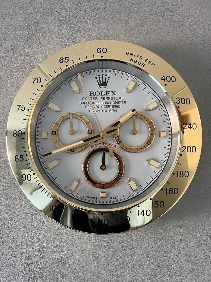 Rolex Daytona Goud Klok / Wandklok !! NIEUW !!, Huis en Inrichting, Woonaccessoires | Klokken, Nieuw, Ophalen of Verzenden