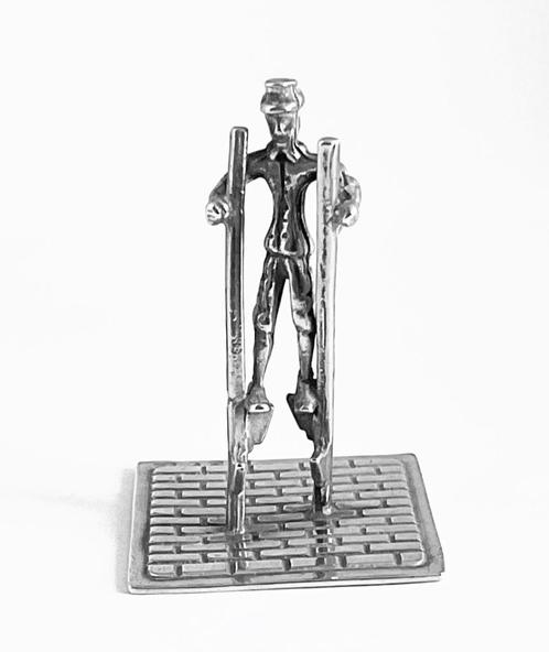 Zilveren miniatuur steltloper ⭐, Antiek en Kunst, Antiek | Goud en Zilver, Zilver, Verzenden
