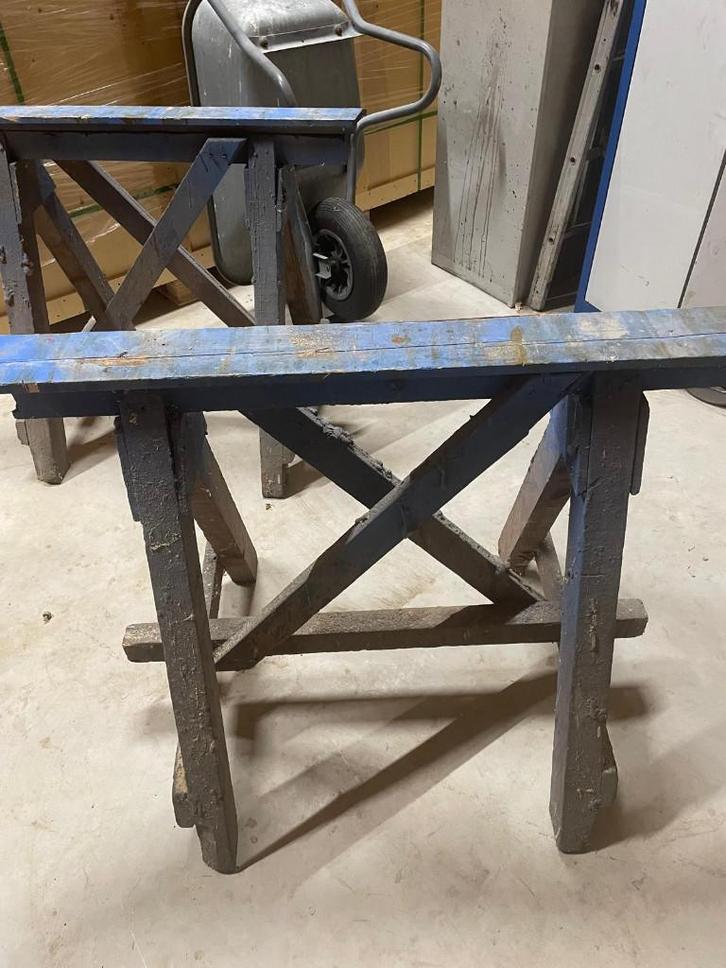 houten schragen, Doe-het-zelf en Verbouw, Ladders en Trappen, Gebruikt, Minder dan 2 meter, Ophalen