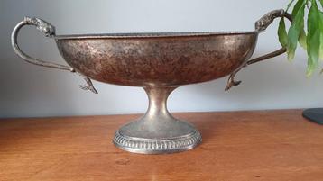 Oude grote brocante (Franse?) (verzilverde? ) fruitschaal  beschikbaar voor biedingen