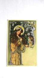 Supermooie Jugendstil  kerstkaart 1904, Verzamelen, Ophalen of Verzenden, Voor 1920, Gelopen, Feest(dag)