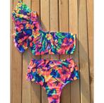 Hoge taille bloemen bikini felle kleur high waist dames, Kleding | Dames, Badmode en Zwemkleding, Verzenden, Nieuw, Bikini