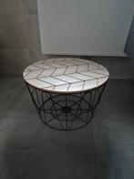 Bijzet tafel mand industrieel, Ophalen, Minder dan 55 cm, Rond, Zo goed als nieuw