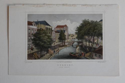 UTRECHT OUDE GRACHT Handgekleurde Staalgravure Terwen GS8, Antiek en Kunst, Kunst | Etsen en Gravures, Verzenden