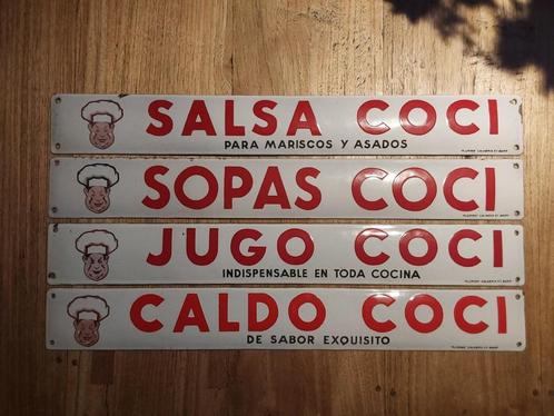 Emaille Reklamenborden Bord Caldo Coci 5 stuks, Verzamelen, Merken en Reclamevoorwerpen, Zo goed als nieuw, Reclamebord, Ophalen of Verzenden