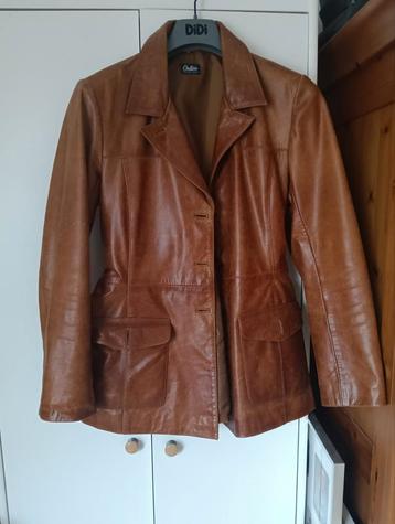 Lederen jas - lichtbruin/beige - XL - zo goed als nieuw beschikbaar voor biedingen