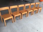 6 vintage houten kleuter stoeltjes, Huis en Inrichting, Stoelen, Ophalen of Verzenden, Zo goed als nieuw, Bruin, Twee