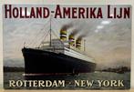 Holland Amerika lijn schip reclamebord van metaal wandbord, Verzamelen, Reclamebord, Ophalen of Verzenden, Zo goed als nieuw