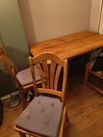 Houten Tafel (80x140) met 4 Stoelen, Huis en Inrichting, Stoelen, Ophalen, Gebruikt, Bruin, Landelijk