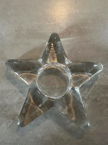 Vintage Waxinelicht Ster Glas Glasl Hergiswil Zwitserland beschikbaar voor biedingen