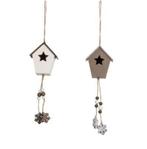 Vogelhuisje hanger kleur bruin of wit p/st., Ophalen of Verzenden, Nieuw
