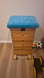 Vintage Gymkast met blauw zitkussen, Ophalen of Verzenden