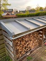 9 meter hout hok met zinkendak haardhout, Tuin en Terras, Haardhout, Blokken, Ophalen, Overige houtsoorten