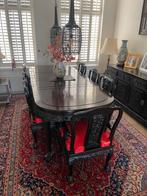 Chinees eettafel met stoelen van rozenhout, Huis en Inrichting, Tafels | Eettafels, Ophalen, Gebruikt, 200 cm of meer, 50 tot 100 cm
