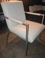 Leren fauteuil met rvs, Ophalen, Zo goed als nieuw, 50 tot 75 cm, Leer