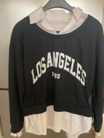 Moderne zwarte trui met vlammen en witte kraag M, Los Angeles, Zwart, Zo goed als nieuw, Ophalen