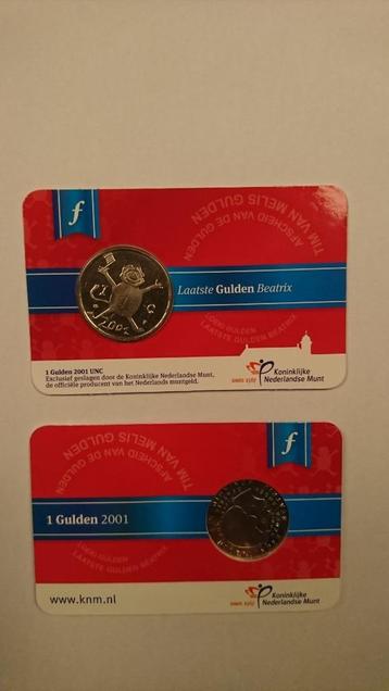 Laatste Gulden Beatrix 2001 UNC in coincard beschikbaar voor biedingen